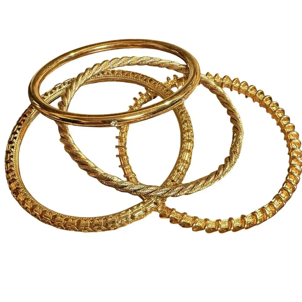 Camrose & Kross (JBK) Gold Tone Bangles Set Of Four Vintage